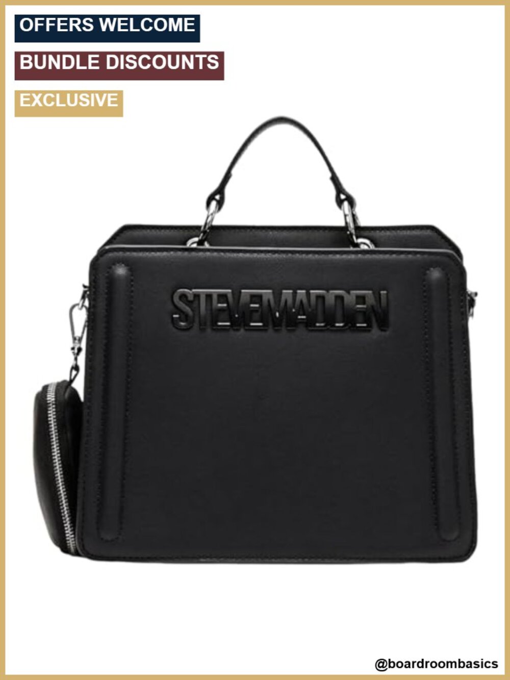 Convertible Satchel Crossbody Bag Removable Strap 2 Compartments